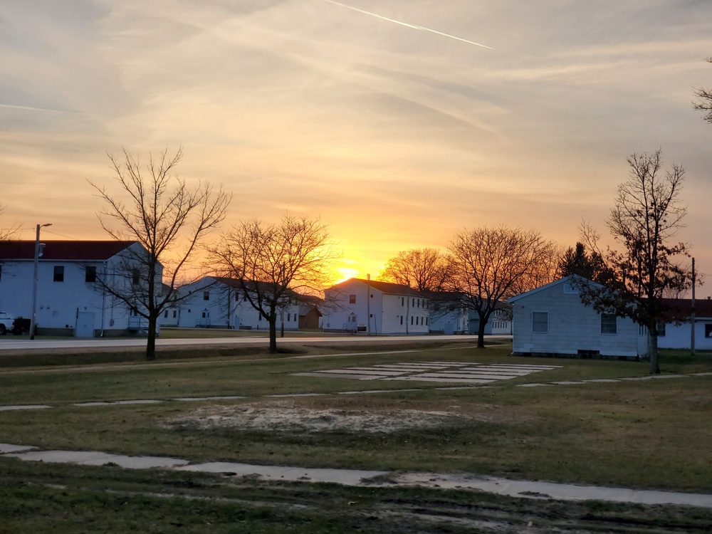 Sunset at Fort McCoy's cantonment area