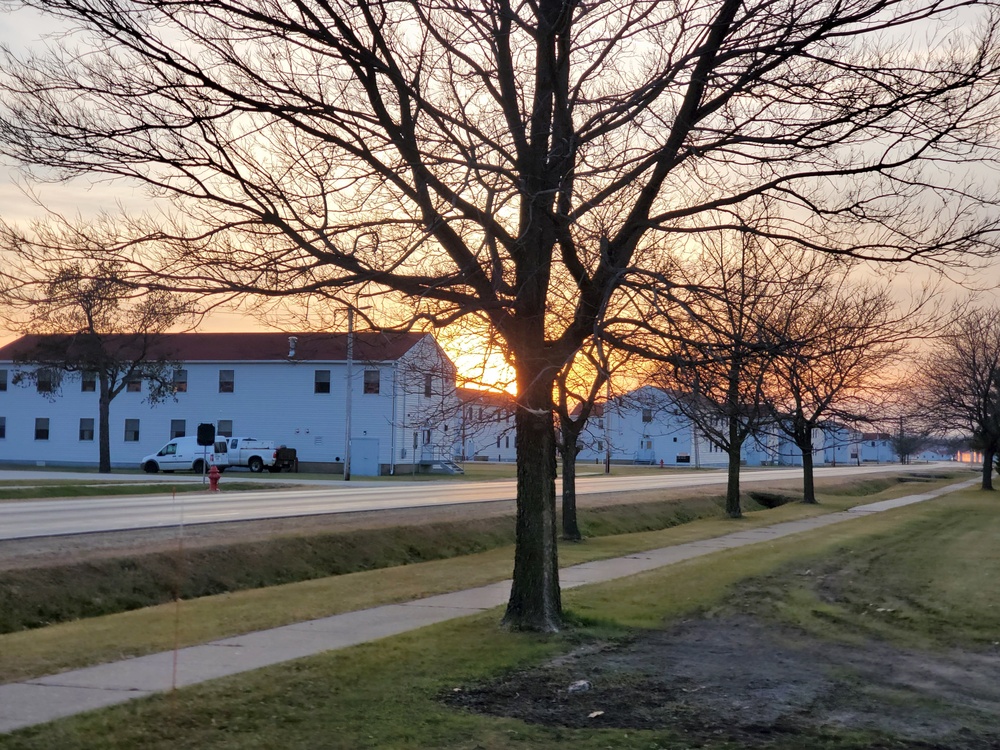 Sunset at Fort McCoy's cantonment area