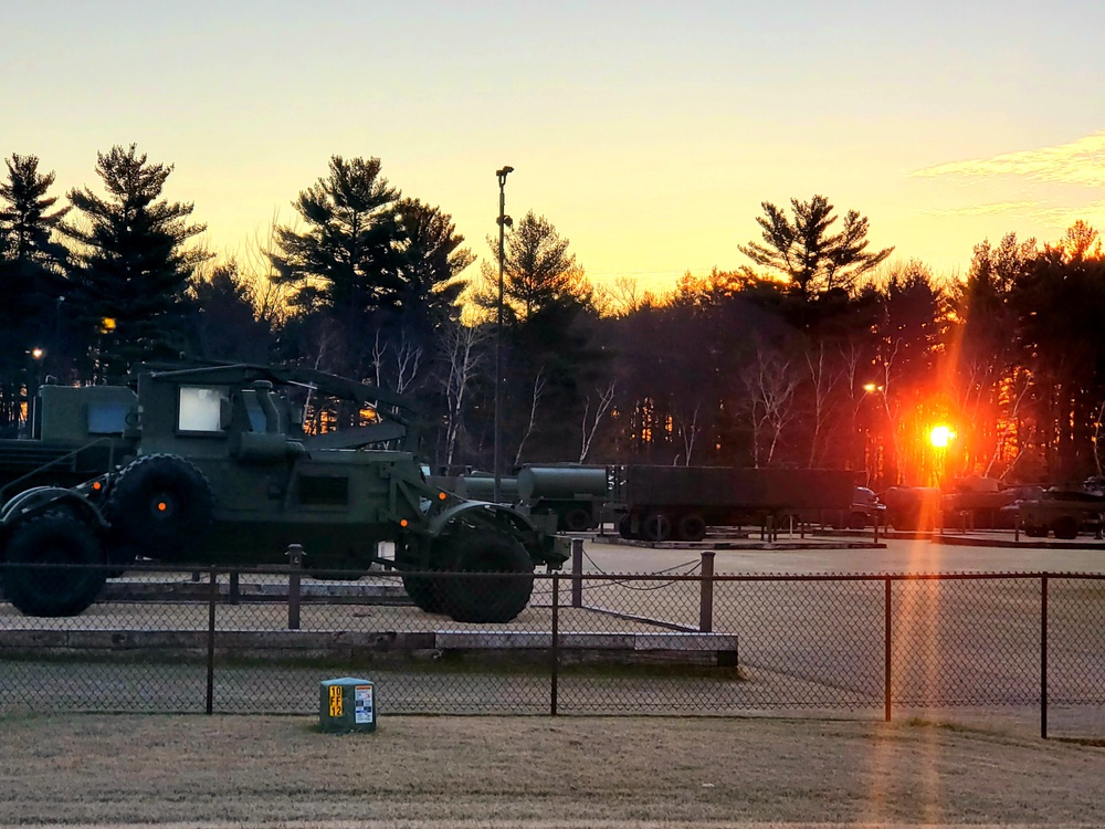 December sunrise at Fort McCoy's Equipment Park