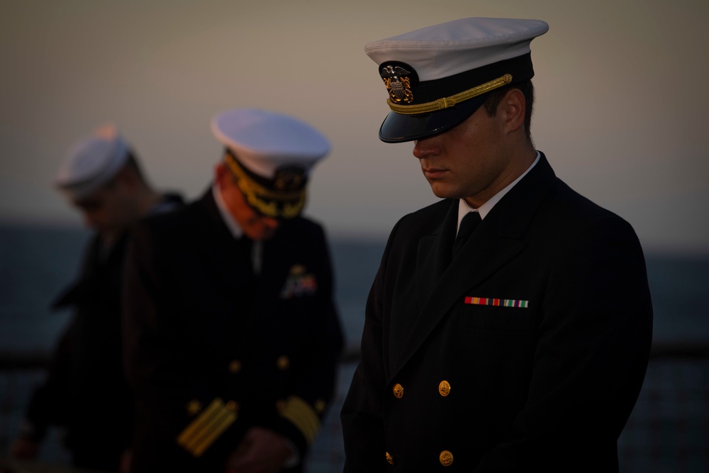USS Thomas Hudner (DDG116) Performs Burial At Sea Ceremony