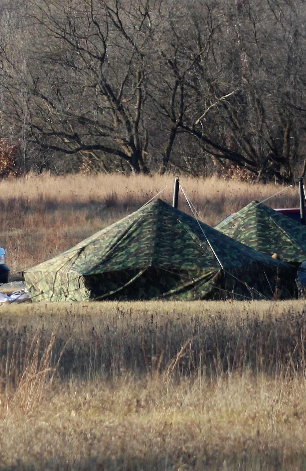 CWOC Class 21-01 students set up Arctic tents during field training at Fort McCoy