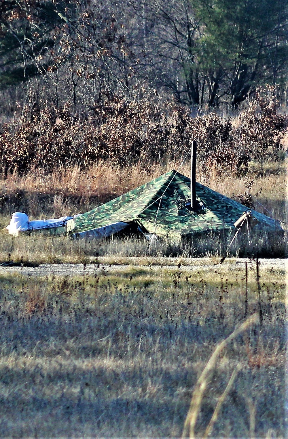 CWOC Class 21-01 students set up Arctic tents during field training at Fort McCoy