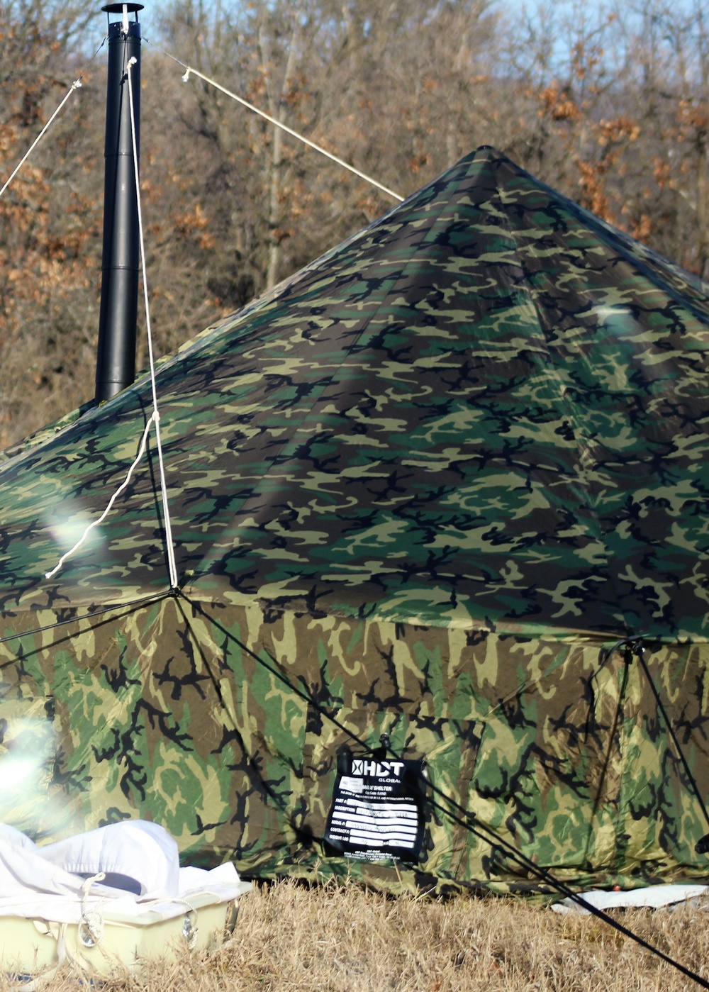 CWOC Class 21-01 students set up Arctic tents during field training at Fort McCoy