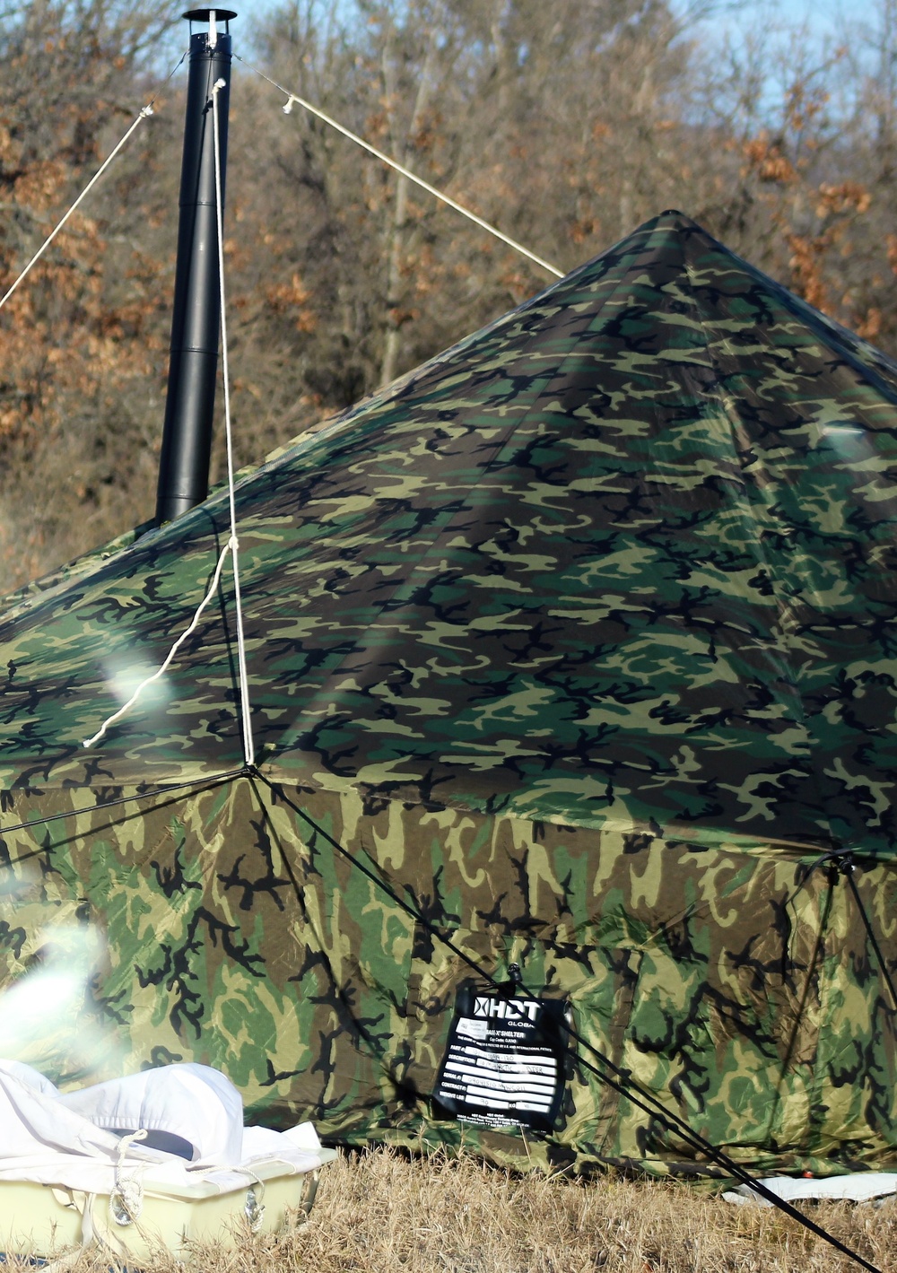 CWOC Class 21-01 students set up Arctic tents during field training at Fort McCoy