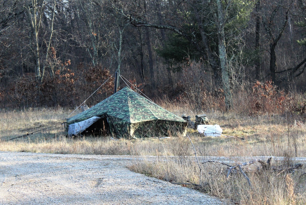 CWOC Class 21-01 students set up Arctic tents during field training at Fort McCoy