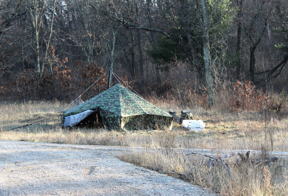 CWOC Class 21-01 students set up Arctic tents during field training at Fort McCoy