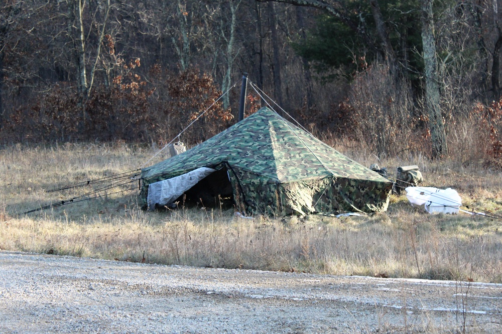 CWOC Class 21-01 students set up Arctic tents during field training at Fort McCoy