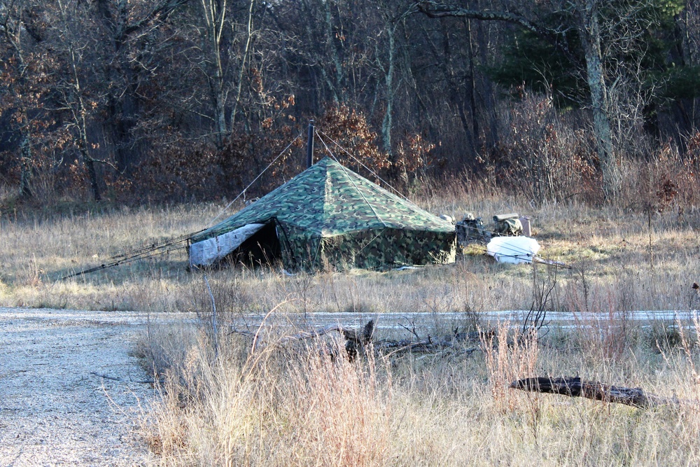 CWOC Class 21-01 students set up Arctic tents during field training at Fort McCoy