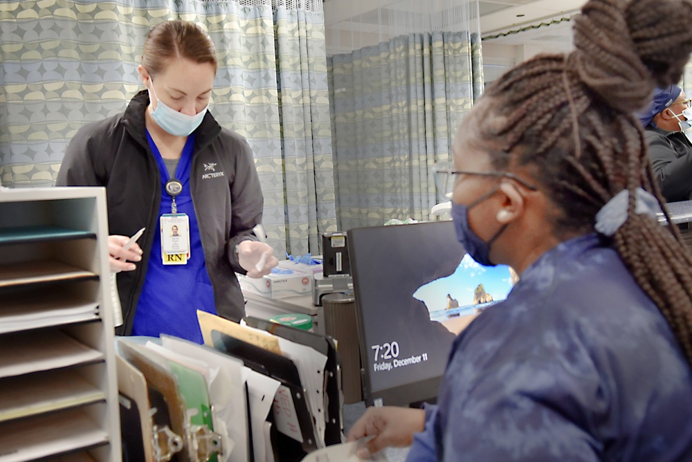 Doctors and nurses from 59th Medical Wing work at University Medical Center of El Paso