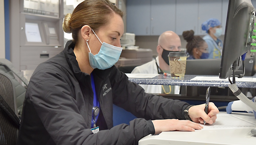 Doctors and nurses from 59th Medical Wing work at University Medical Center of El Paso