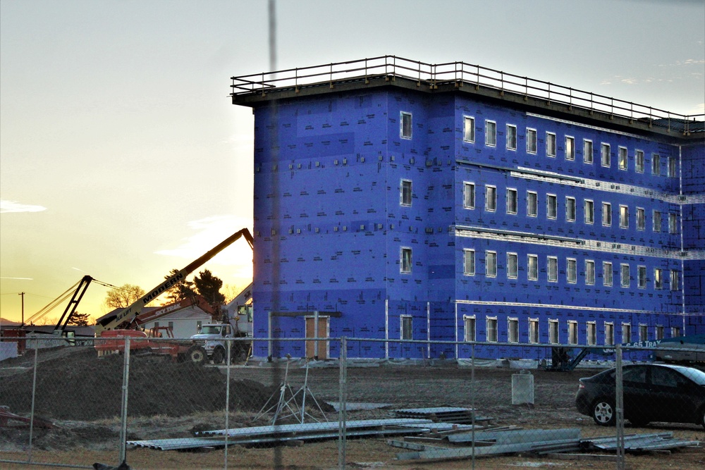 Sunrise, sunset for barracks construction at Fort McCoy