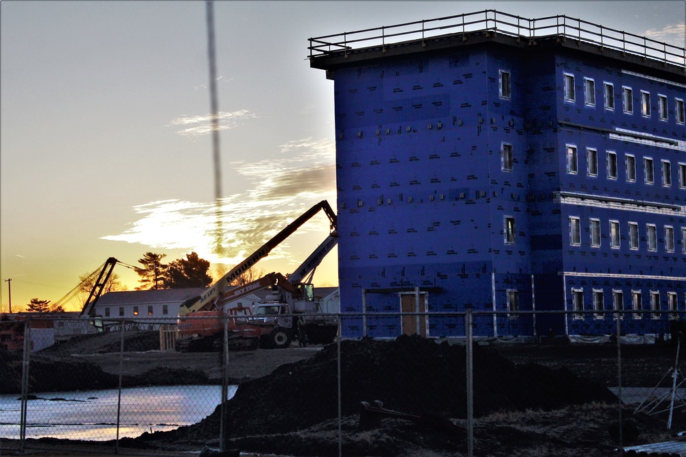 Sunrise, sunset for barracks construction at Fort McCoy