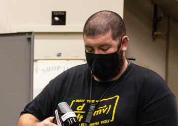 laser scanner demonstrated during tour of TRFB