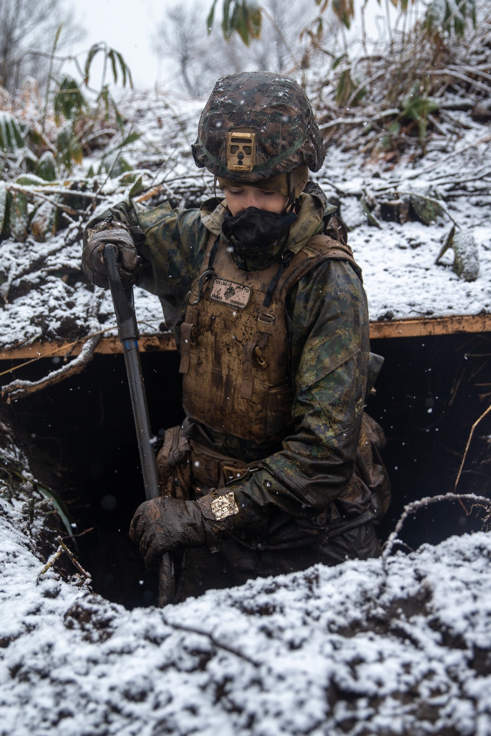 Marines with 3/8 and JGSDF members set up the defense line for Forest Light