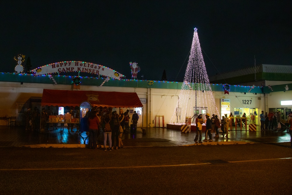 Camp Kinser hosts a tree lighting ceremony