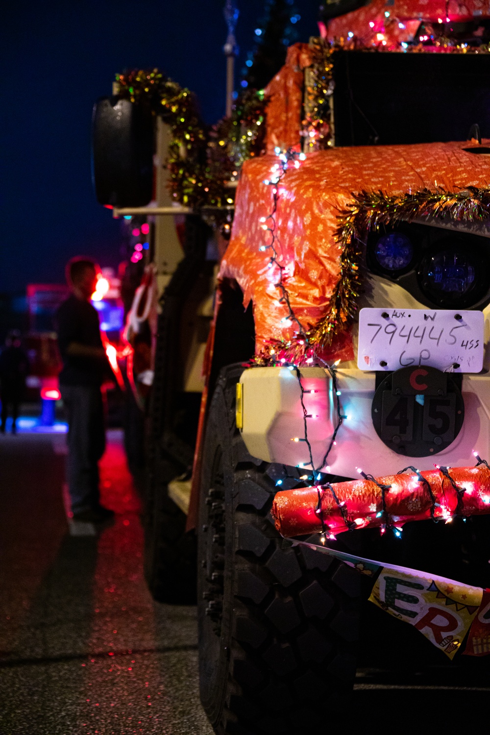 Camp Kinser hosts a tree lighting ceremony