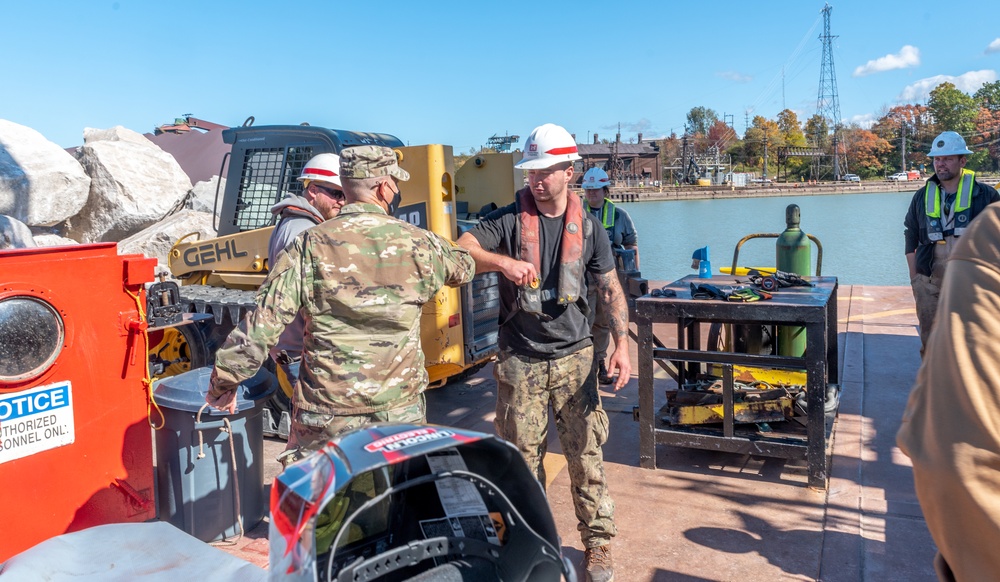 Conneaut Harbor breakwater repair project