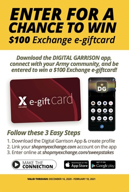 Winning on the Go! Army Community Can Download Digital Garrison App for Chance to Win Exchange Gift Cards