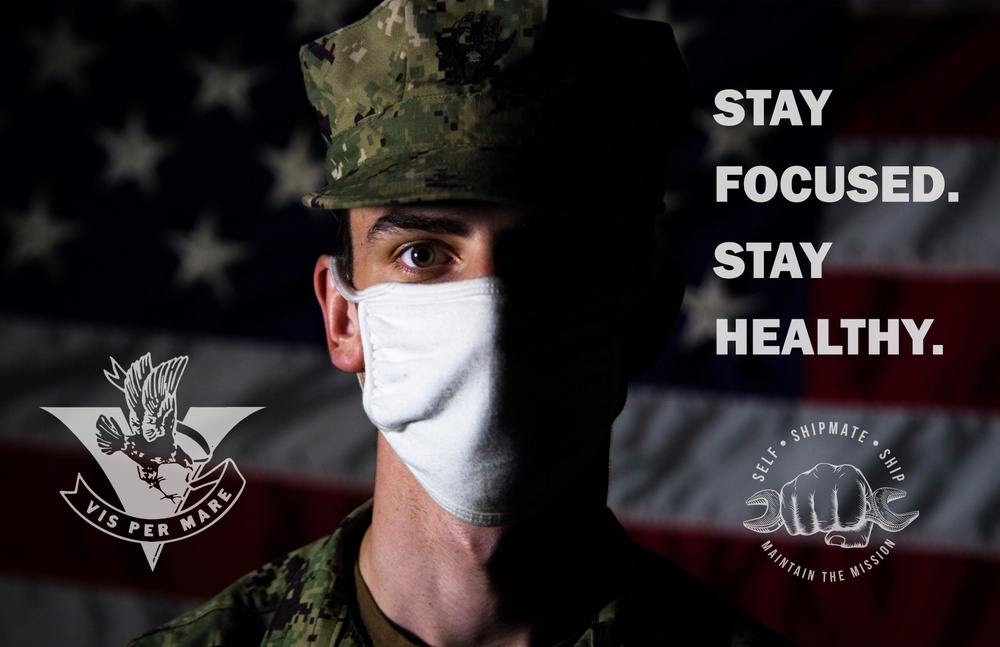 USS Carl Vinson (CVN 70) &quot;Stay Focused, Stay Healthy&quot; Poster