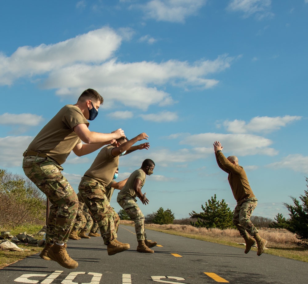 Service Members Develop Physical and Mental Fitness at the Jones Beach COVID-19 test site