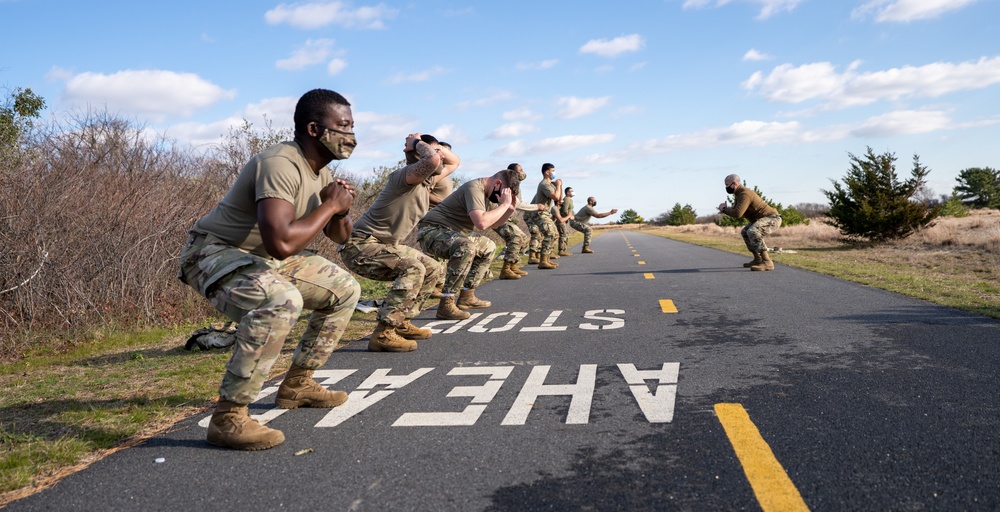 Service Members Develop Physical and Mental Fitness at the Jones Beach COVID-19 test site