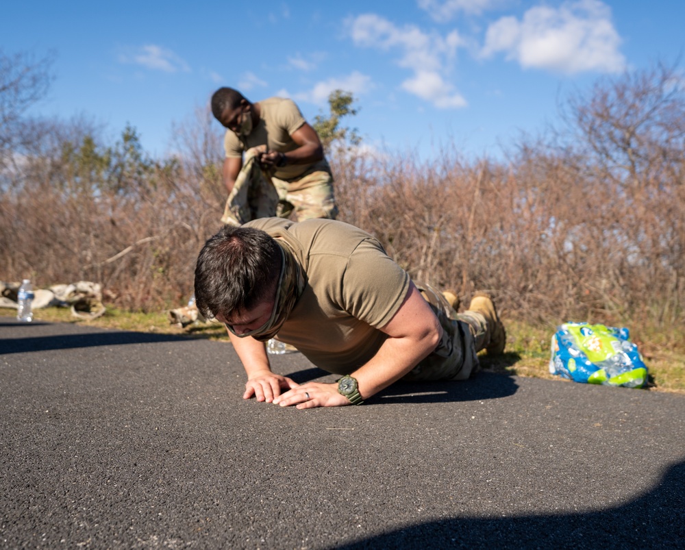 Service Members Develop Physical and Mental Fitness at the Jones Beach COVID-19 test site