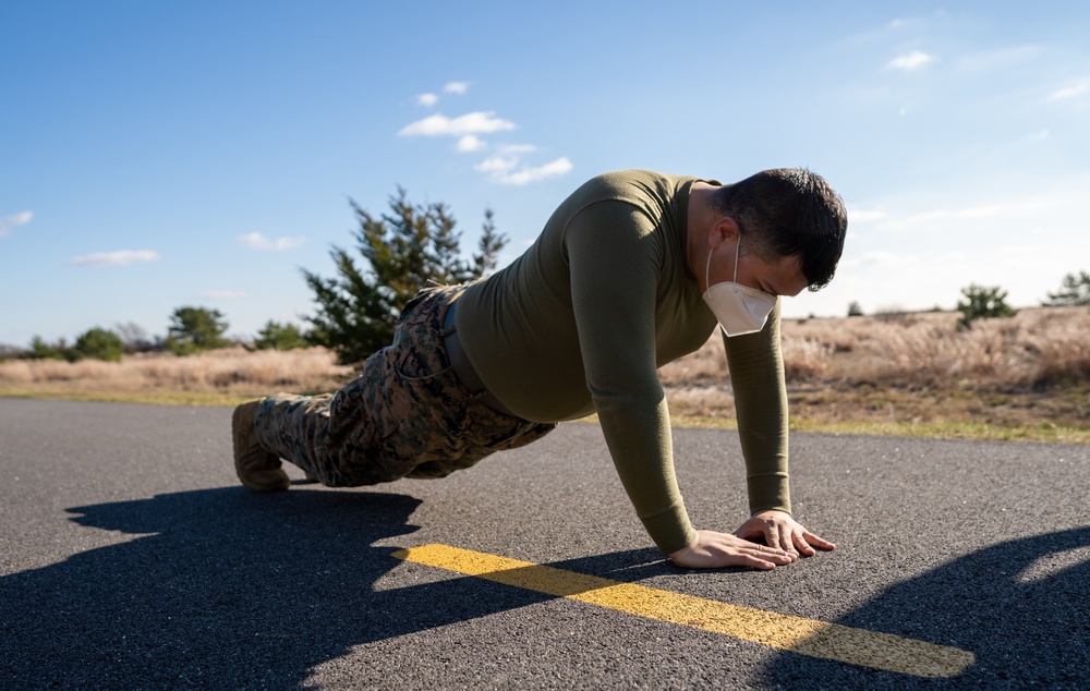 Service Members Develop Physical and Mental Fitness at the Jones Beach COVID-19 test site