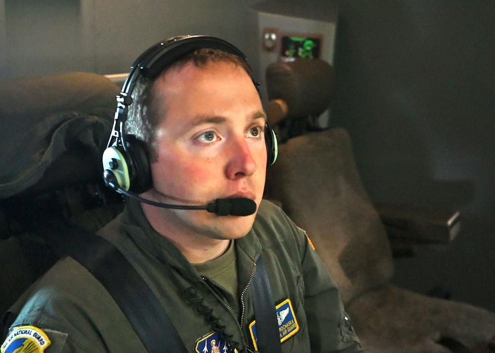 Pease KC-46A Pegasus refuels Blue Angles for West Point flyover
