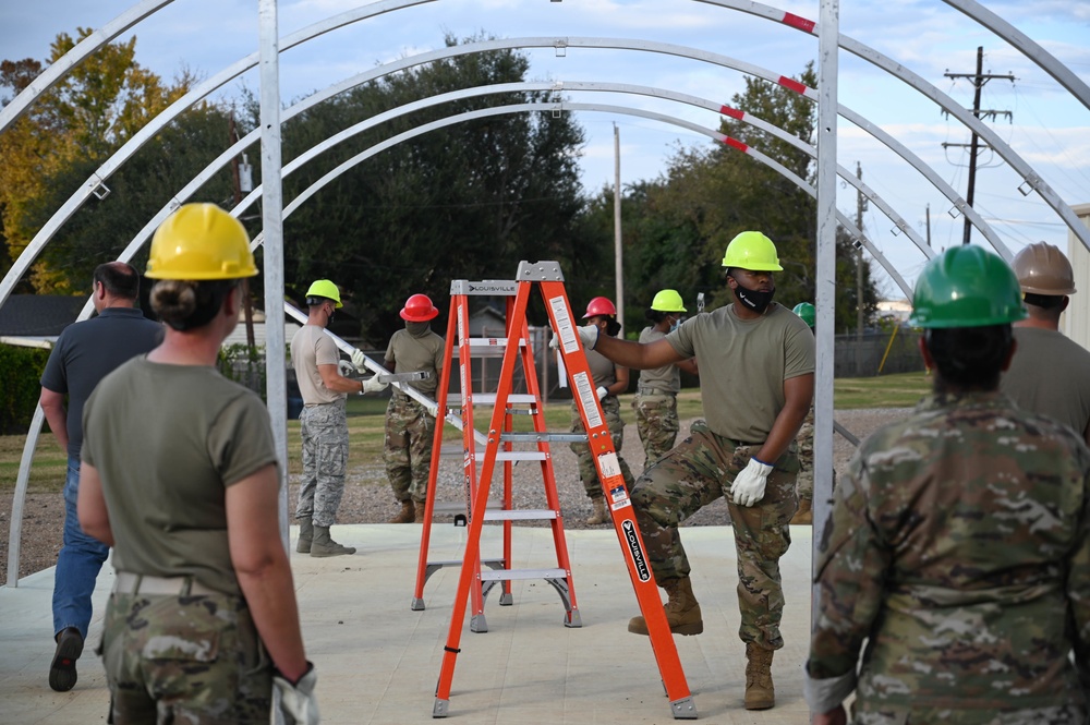 Reserve Citizen Airmen prepare for deployments through tent-building exercise