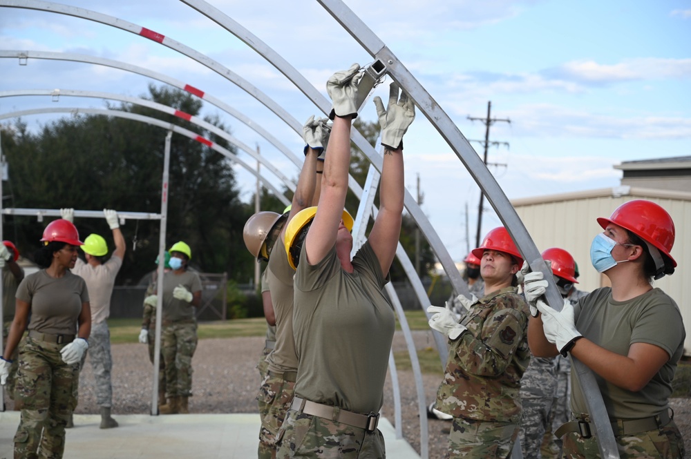 Reserve Citizen Airmen prepare for deployments through tent-building exercise