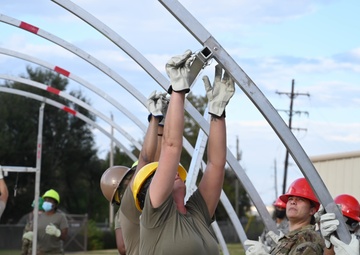 Reserve Citizen Airmen prepare for deployments through tent-building exercise