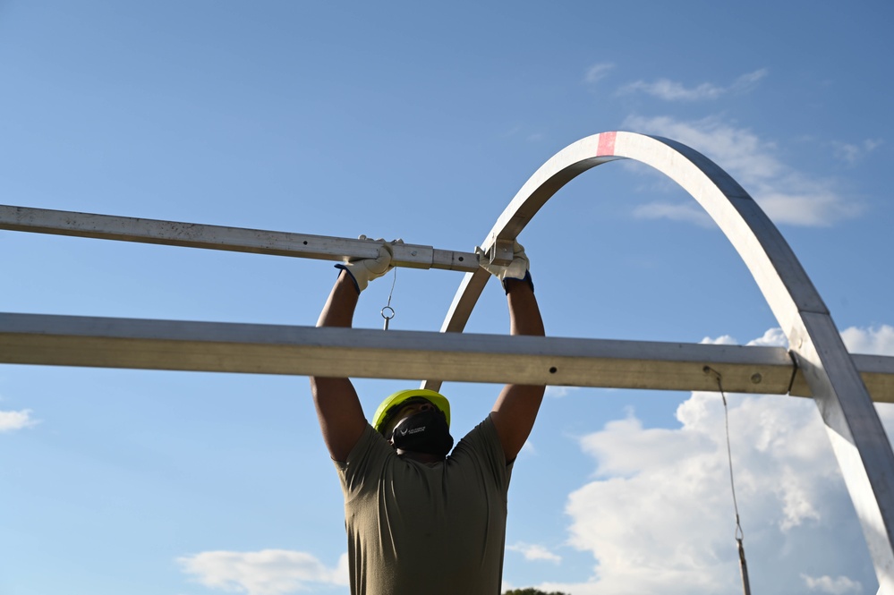 Reserve Citizen Airmen prepare for deployments through tent-building exercise