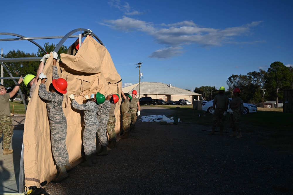 Reserve Citizen Airmen prepare for deployments through tent-building exercise