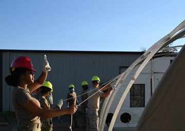 Reserve Citizen Airmen prepare for deployments through tent-building exercise