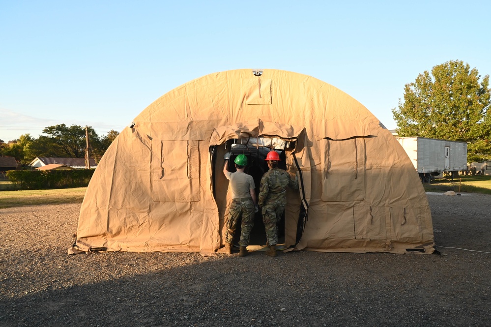 Reserve Citizen Airmen prepare for deployments through tent-building exercise