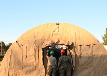 Reserve Citizen Airmen prepare for deployments through tent-building exercise
