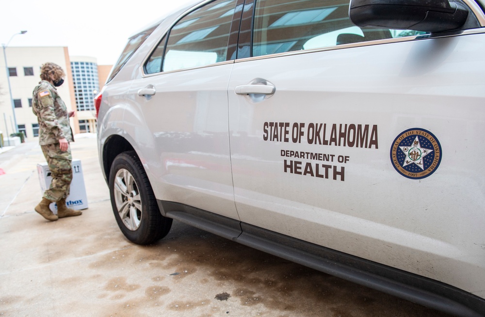 Oklahoma National Guard assist in COVID vaccine distribution