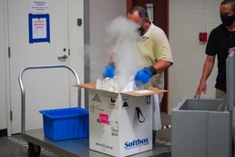 Tripler Logistics unpacks the vaccine shipment