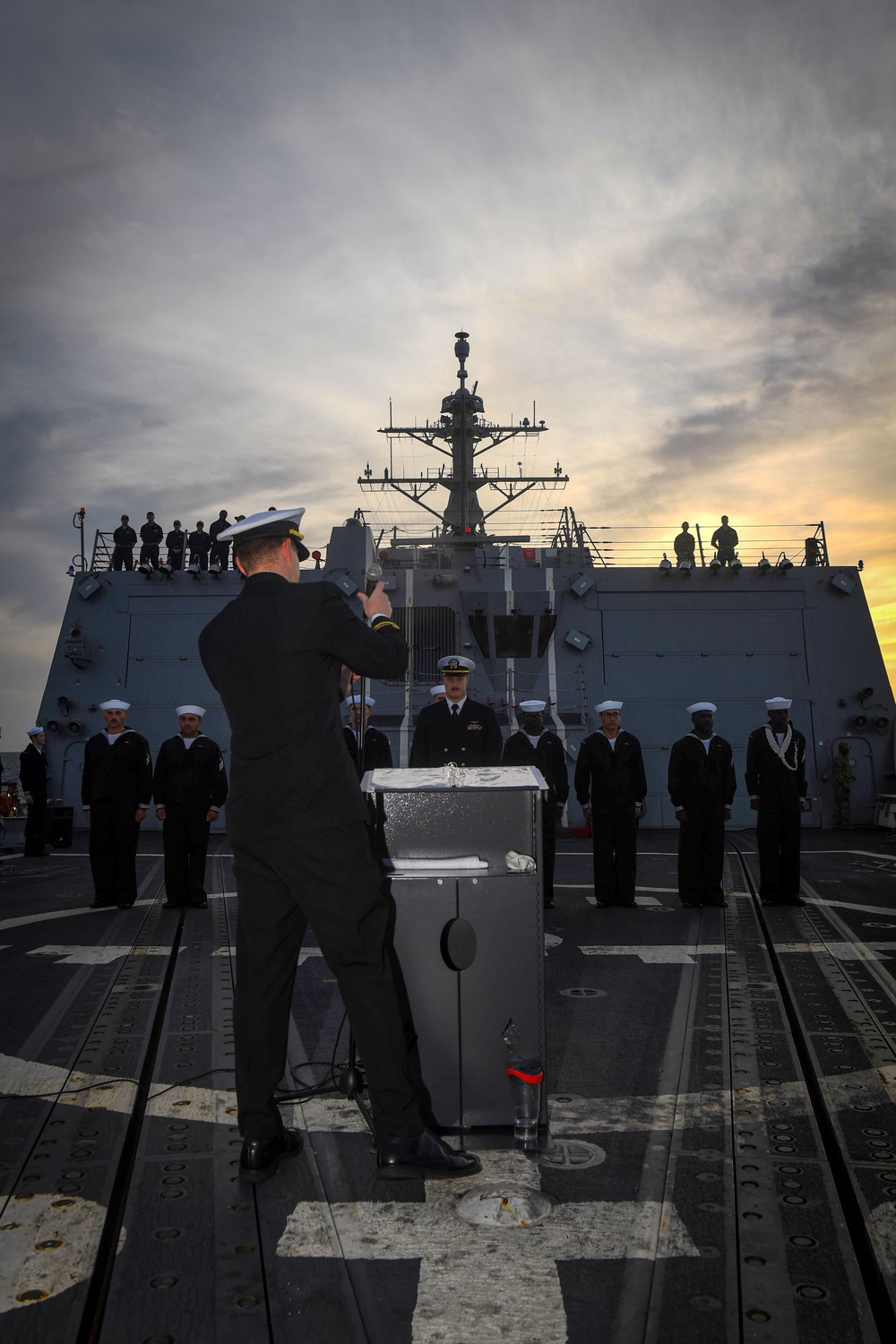 USS Thomas Hudner (DDG 116) Performs Burial At Sea Ceremony