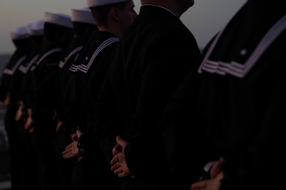 USS Thomas Hudner (DDG 116) Performs Burial At Sea Ceremony