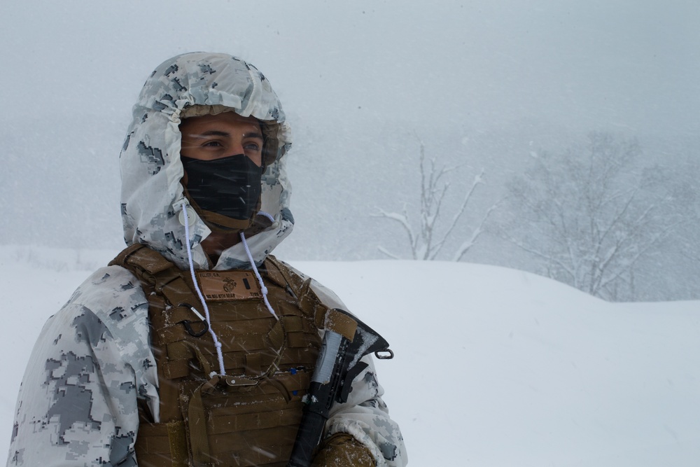 3/8 and JGSDF set up a perimeter in extreme cold weather