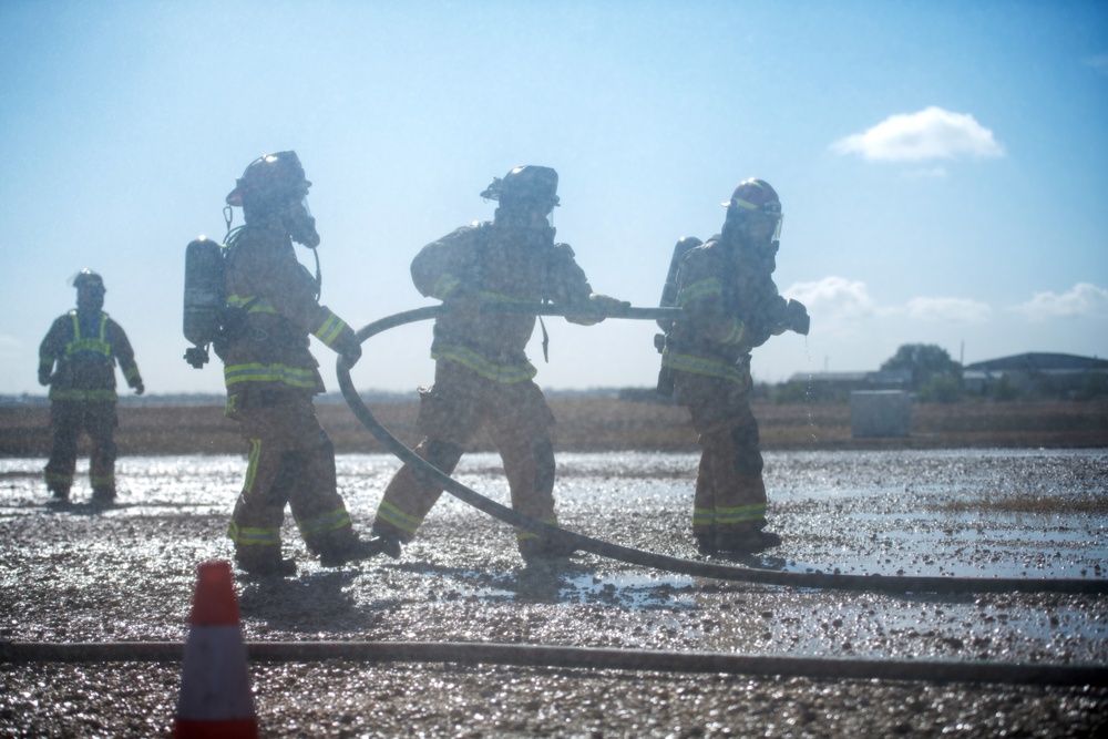 JBSA firefighters conduct semi-annual aircraft rescue, firefighting training