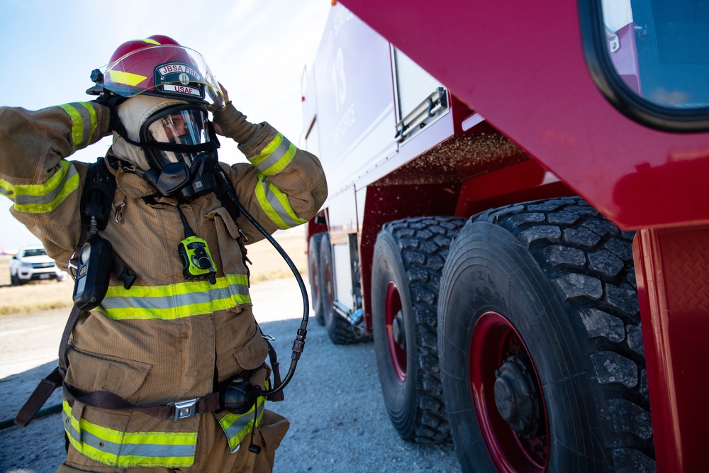 JBSA firefighters conduct semi-annual aircraft rescue, firefighting training