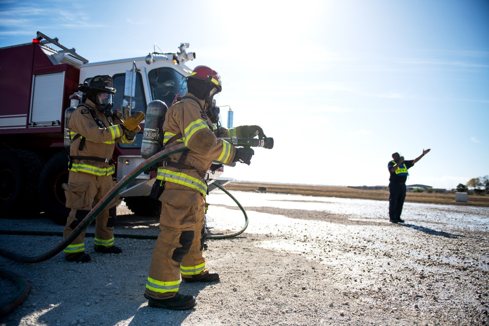 JBSA firefighters conduct semi-annual aircraft rescue, firefighting training