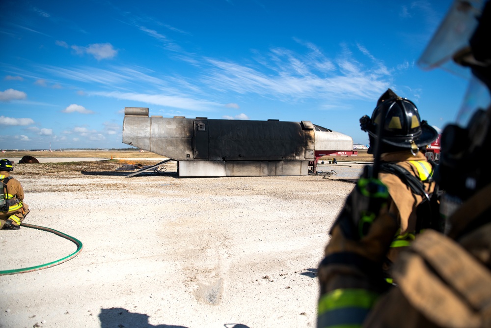 JBSA firefighters conduct semi-annual aircraft rescue, firefighting training