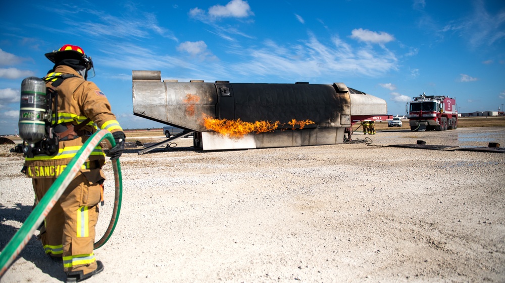 JBSA firefighters conduct semi-annual aircraft rescue, firefighting training