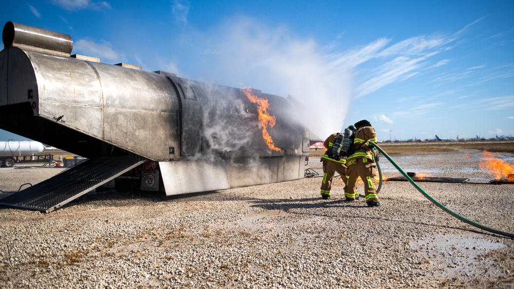 JBSA firefighters conduct semi-annual aircraft rescue, firefighting training