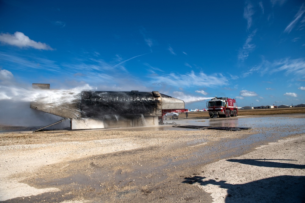 JBSA firefighters conduct semi-annual aircraft rescue, firefighting training