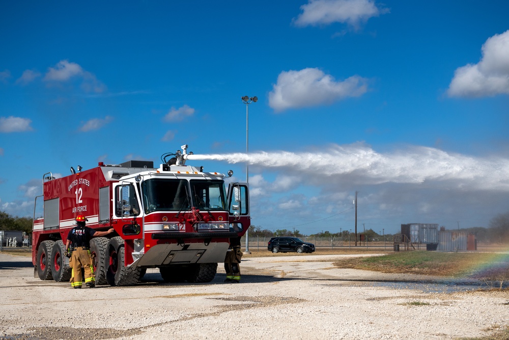 JBSA firefighters conduct semi-annual aircraft rescue, firefighting training