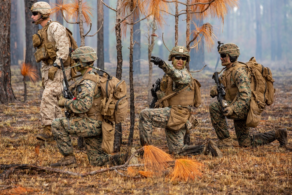 3rd Battalion, 6th Marine Regiment conducts live-fire training on Camp Lejeune’s improved G-36 Company Assault Range